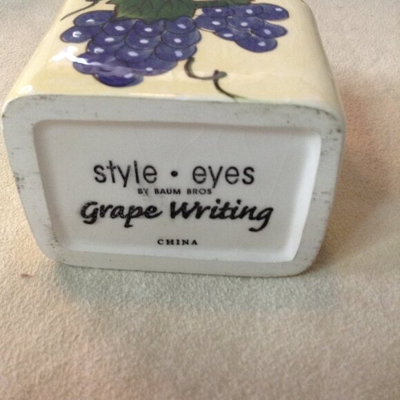 VTG Baum Bros, Grape Writing spice Jars; Small jars, Grapes, Old World Style, - Picture 8 of 9